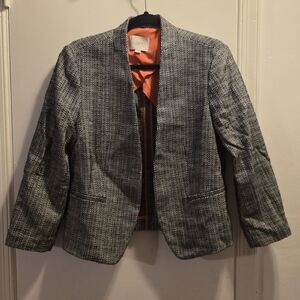 LOFT Black and White Textured Jacket